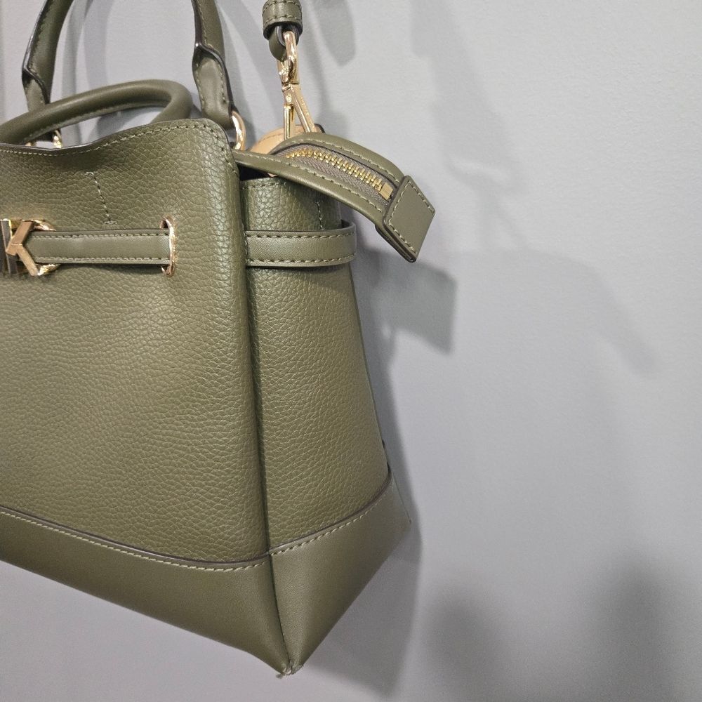 Michael Kors Reed Large Satchel Olive Green Pebbled Leather Bag 🛍️ - Picture 6 of 17